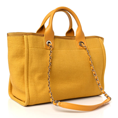 Chanel Mixed Fibers Small Deauville Tote Yellow 4 of 10