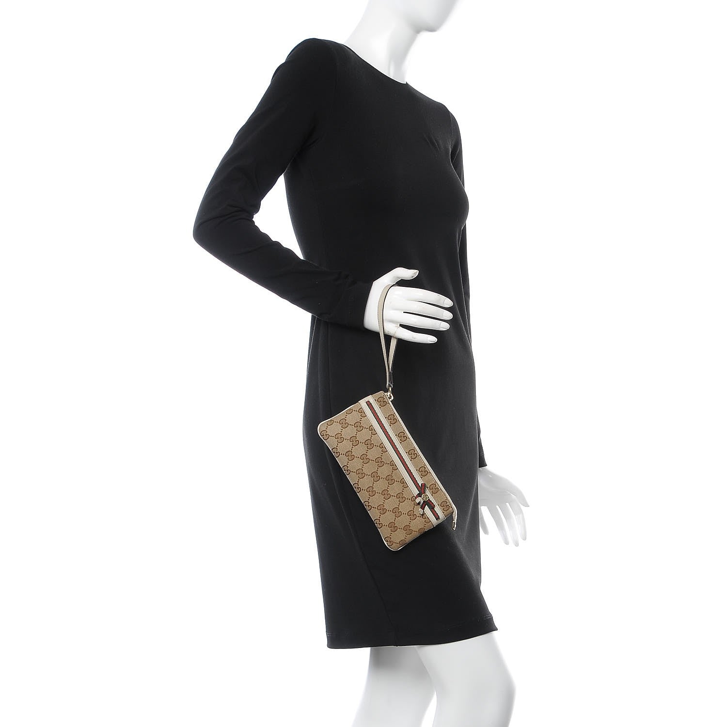 Gucci Monogram Mayfair Wristlet Off White 2 of 13