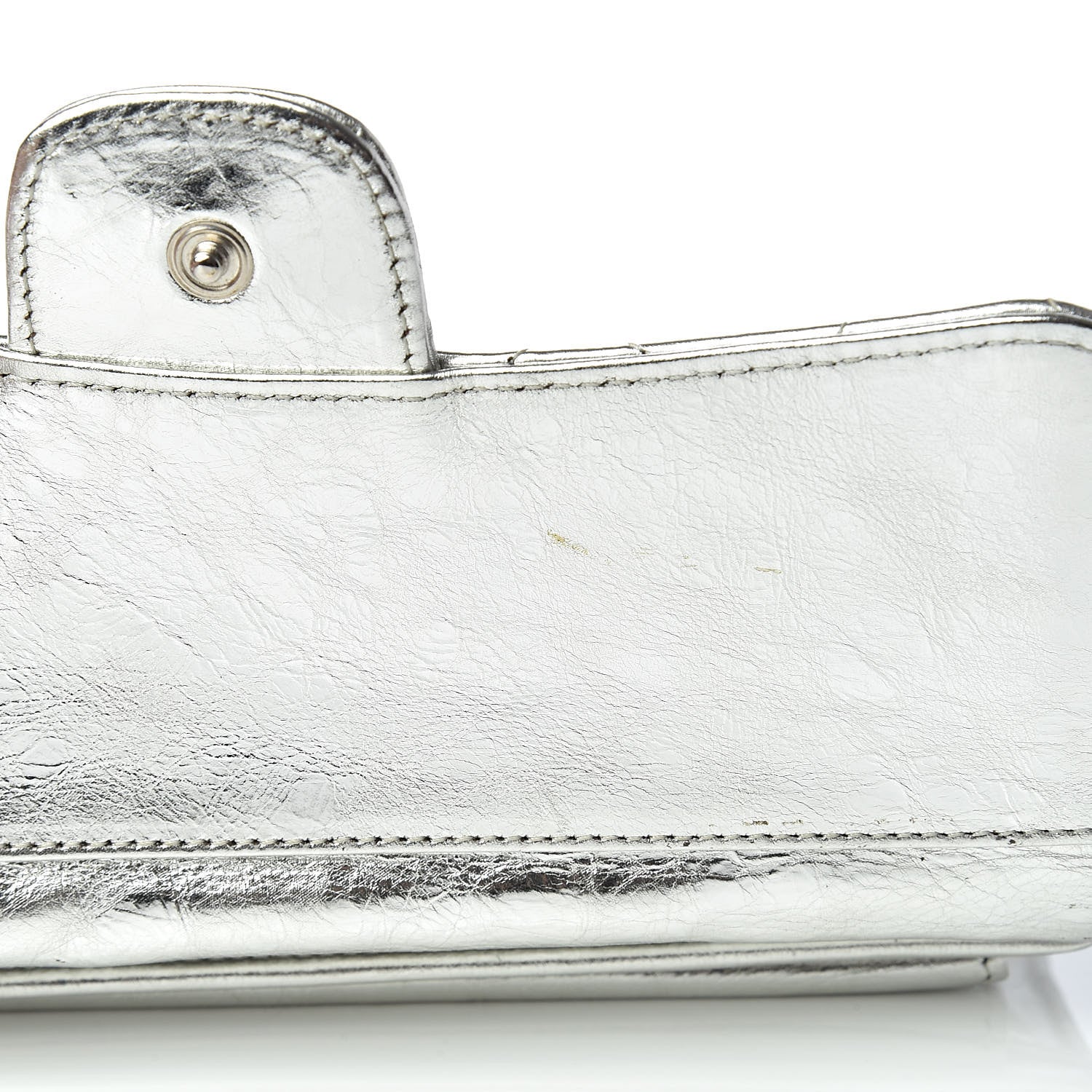 Chanel Metallic Aged Calfskin Quilted Reissue Long Flap Wallet Light Silver 11 of 16