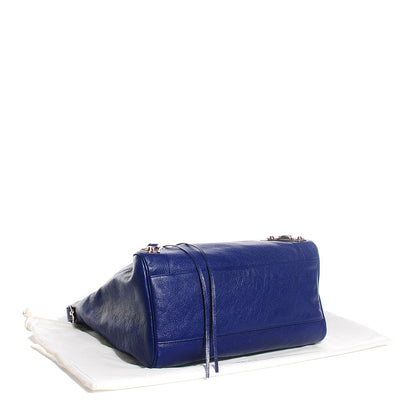 Balenciaga Chevre Gold Metallic Edge Hardware Velo Bleu Roi 4 of 14