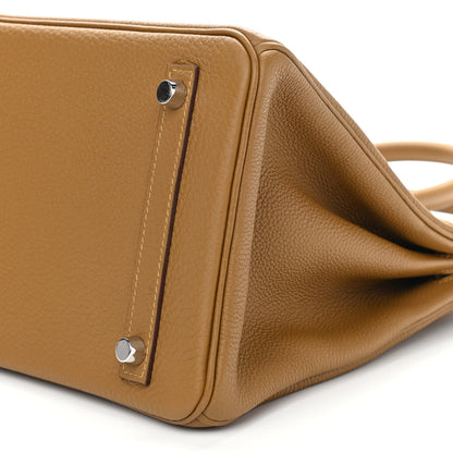 Hermes Togo Verso Birkin 30 Bronze Dore Bleu Brume 10 of 11