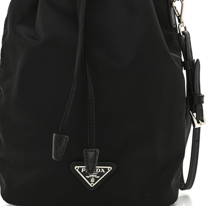 Prada Saffiano Tessuto Nylon Vela Bucket Wristlet Black 8 of 10