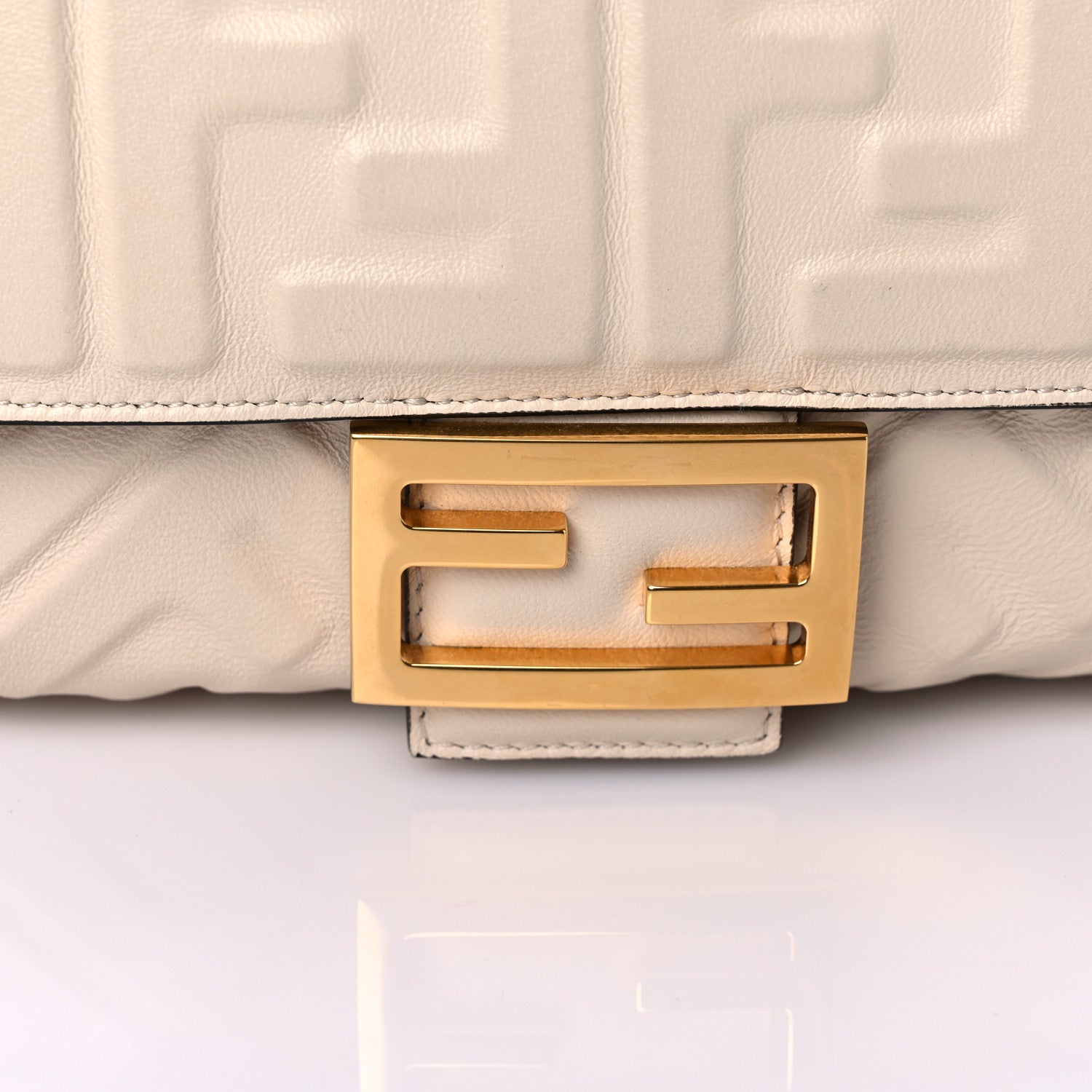 Fendi Nappa FF 1974 Embossed Baguette Camelia 12 of 13