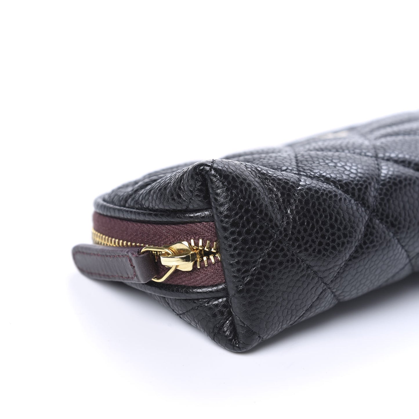 Caviar Quilted Long Cosmetic Case Black