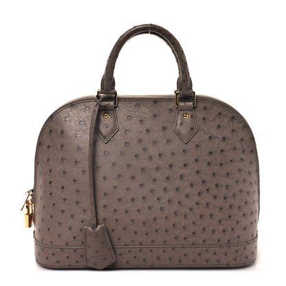 Louis Vuitton Ostrich Alma MM Gris 1 of 9