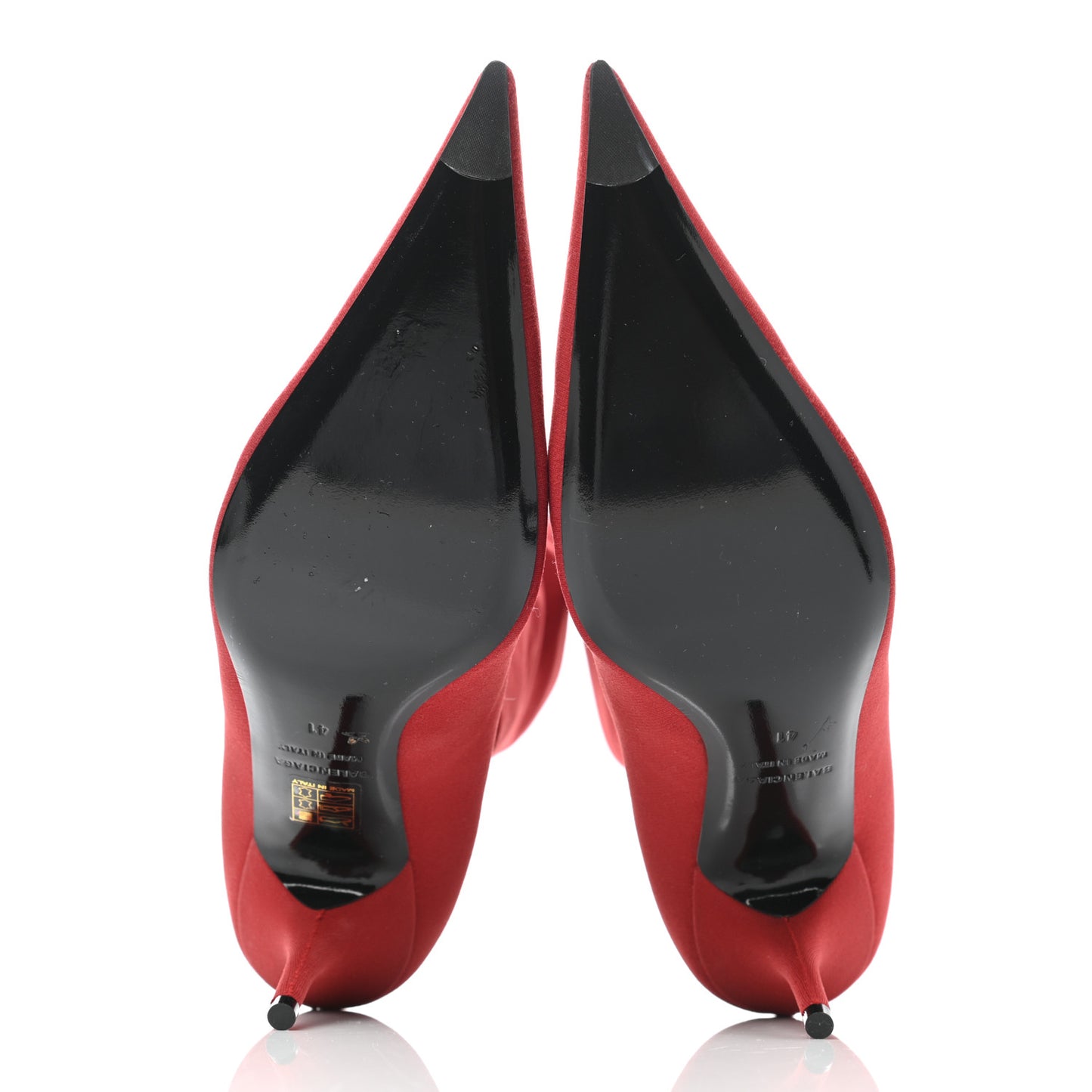 Jersey Crepe Extreme Pointed Toe Knife Booties 41 Rouge