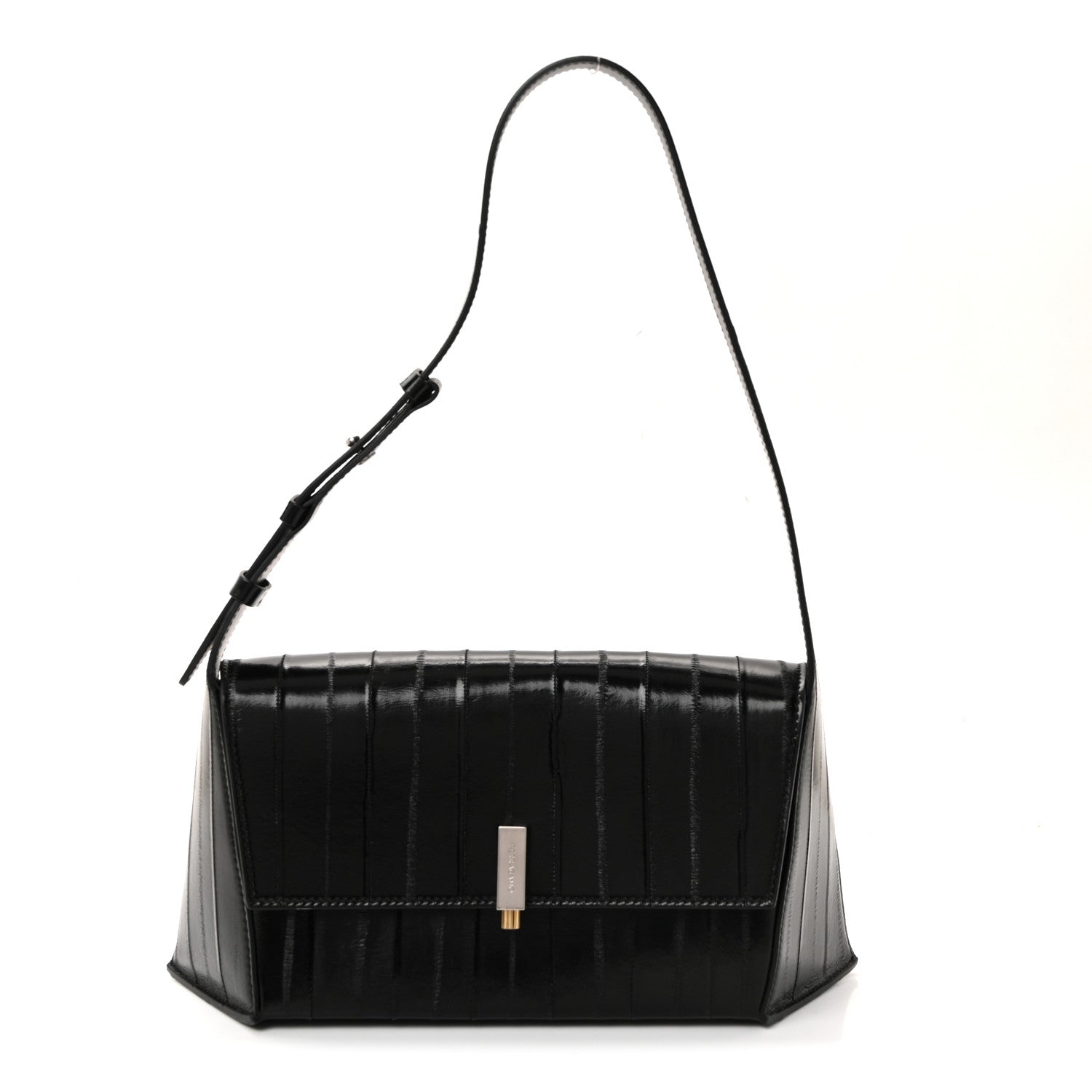 Salvatore Ferragamo Eel Medium Geometric Prisma Shoulder Bag Black 1 of 17