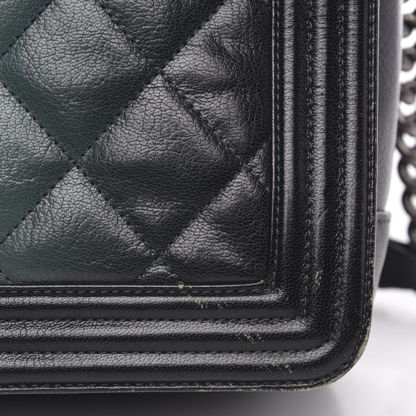 Goatskin Ombre Faded Quilted New Medium Boy Flap Dark Green