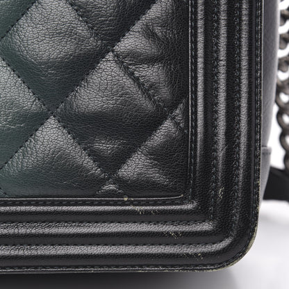 Chanel Goatskin Ombre Faded Quilted New Medium Boy Flap Dark Green 12 of 15