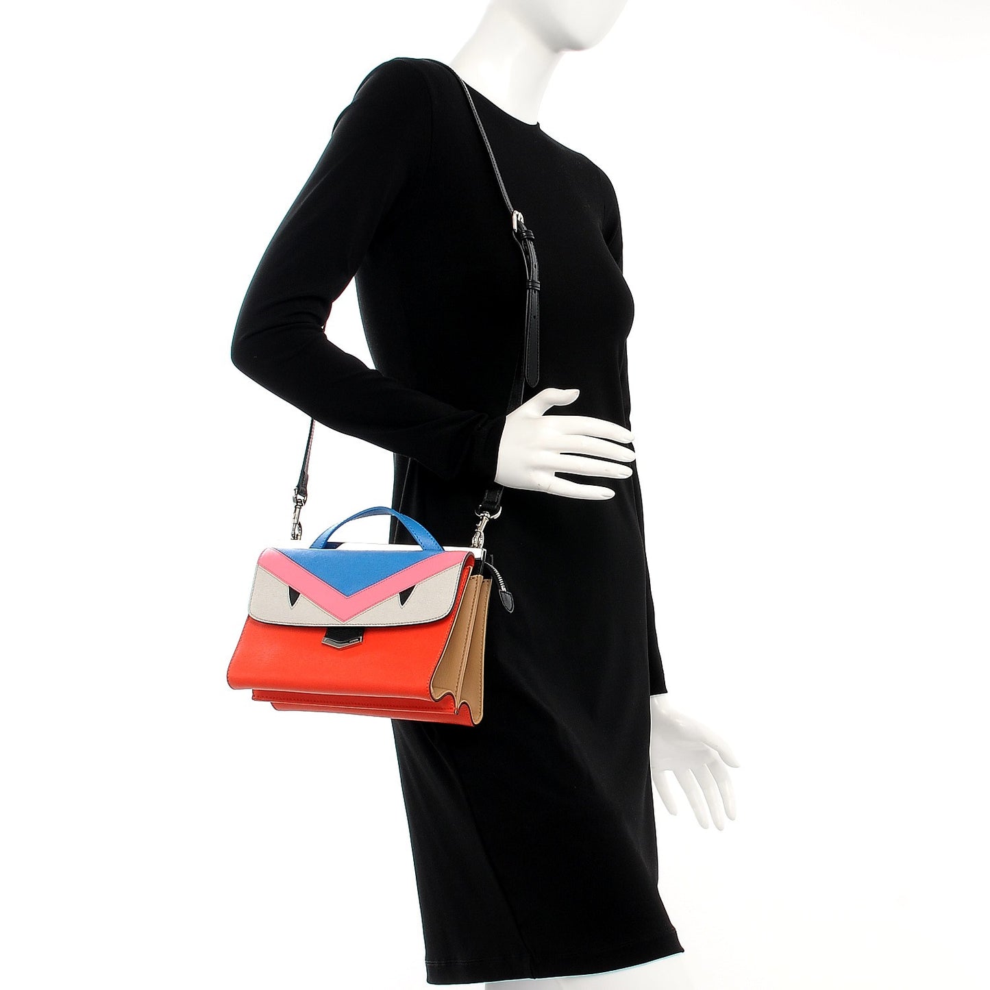 Vitello Elite Monster Mini Demi Jour Shoulder Bag Papavero Royal Blue Multicolor