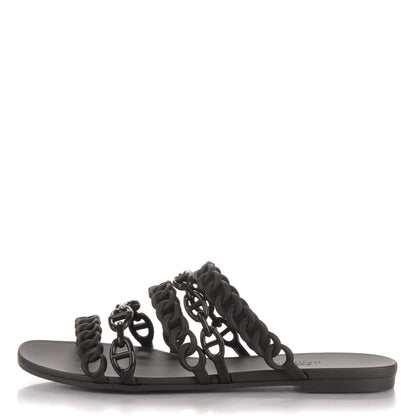 Hermes Chaine d'Ancre Nude Sandals 37 Black 1 of 6