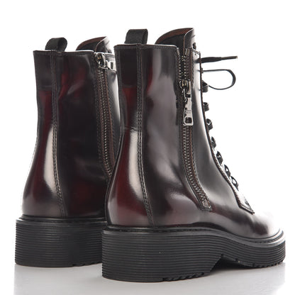 Prada Spazzolato Combat Boots 36 Granato Fume 4 of 10