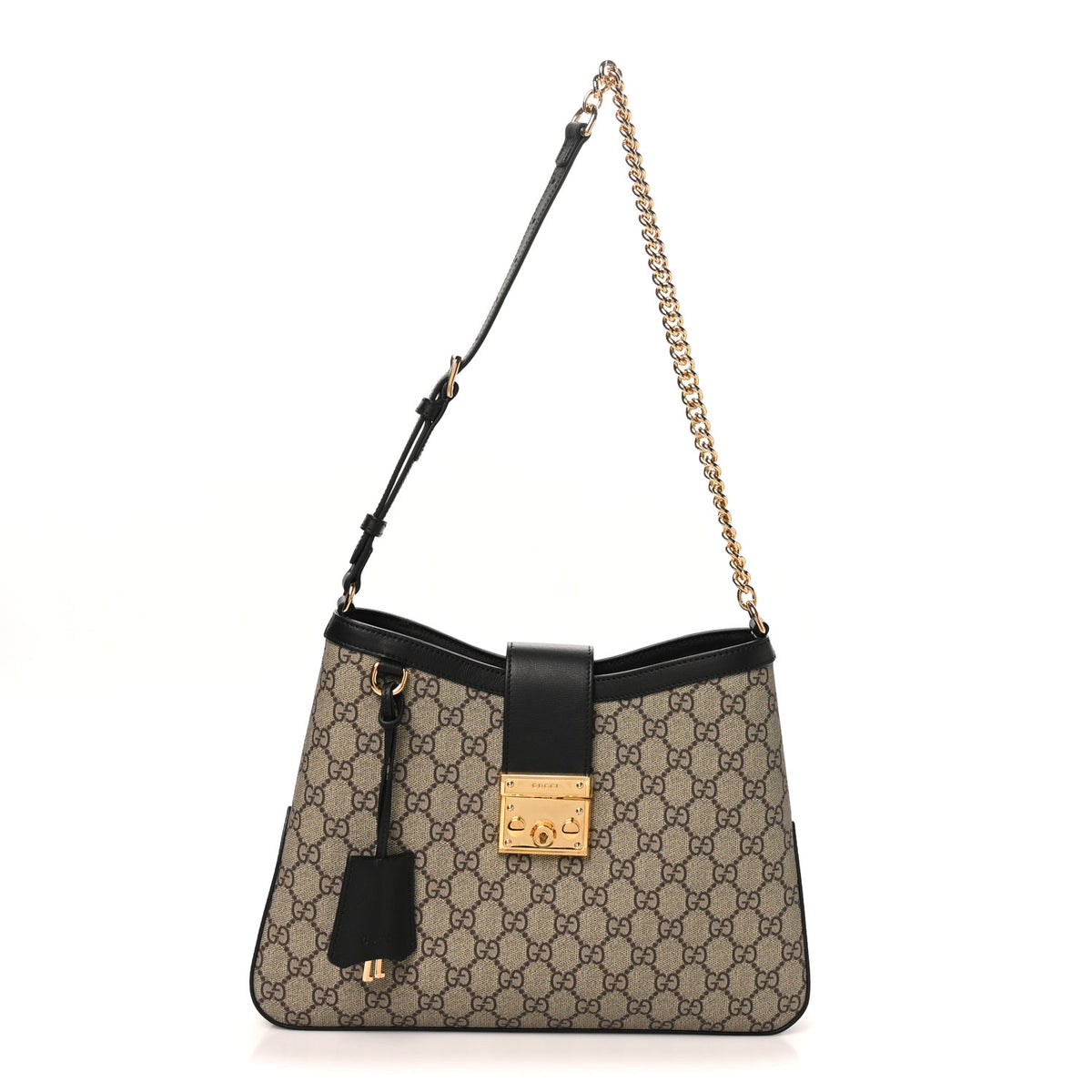 Gucci GG Supreme Monogram Medium Padlock Shoulder Bag Black 1 of 11