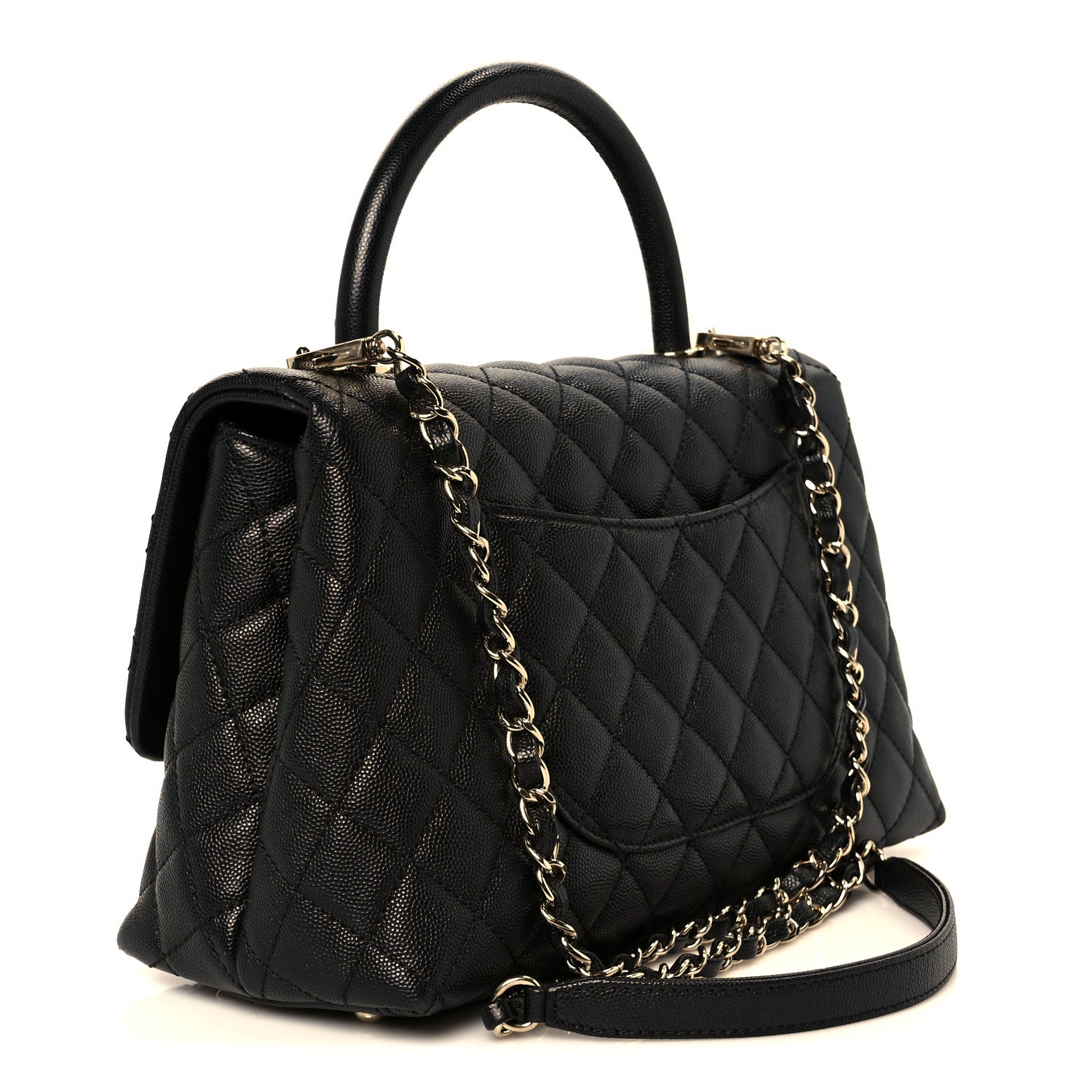 Chanel Caviar Quilted Small Coco Handle Flap Black 3 of 11