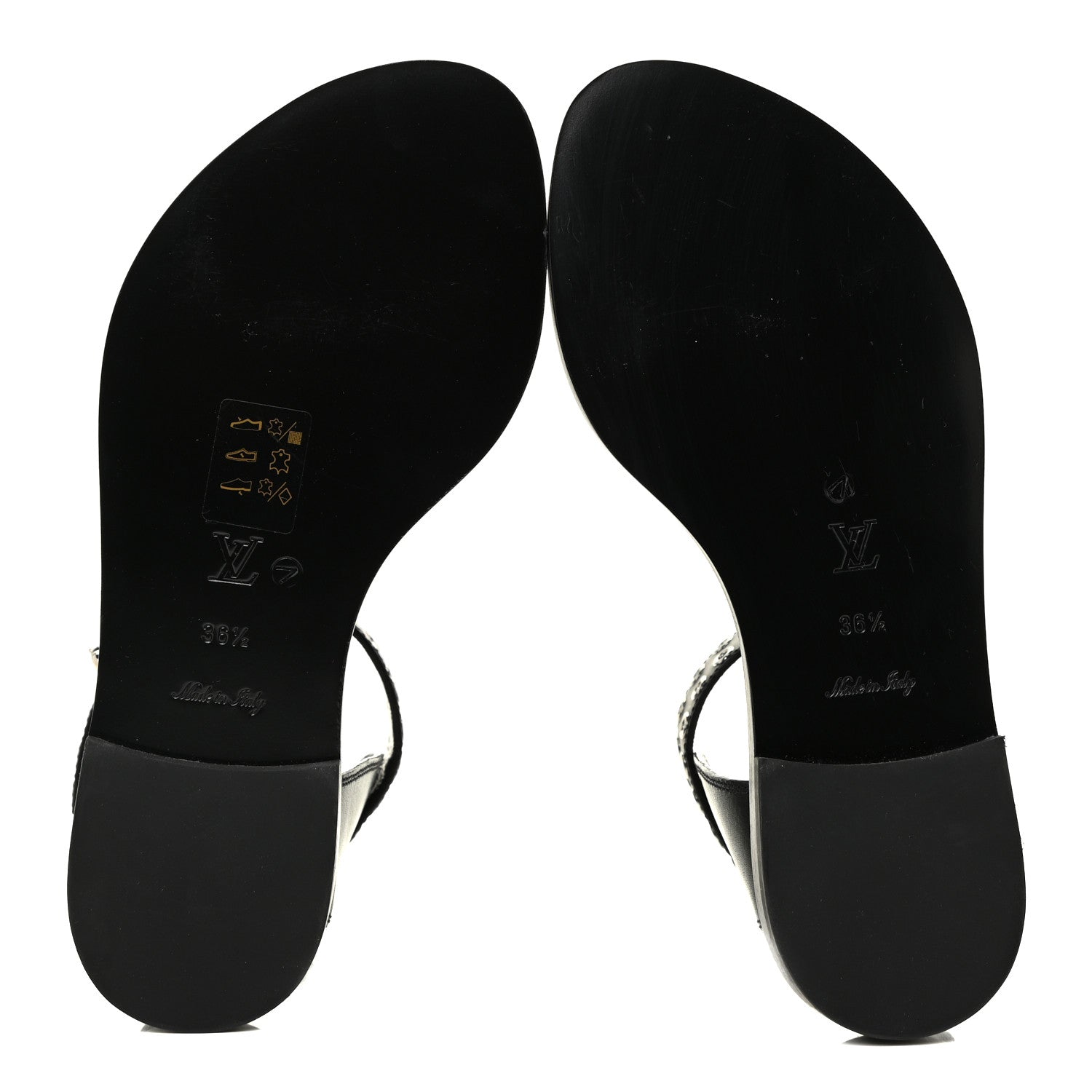 Louis Vuitton Calfskin Monogram Passenger Flat Sandals 36.5 Black 6 of 10
