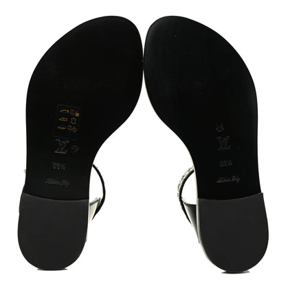 Louis Vuitton Calfskin Monogram Passenger Flat Sandals 36.5 Black 6 of 10