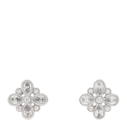 Tiffany Platinum Diamond Enchant Stud Earrings 1 of 5
