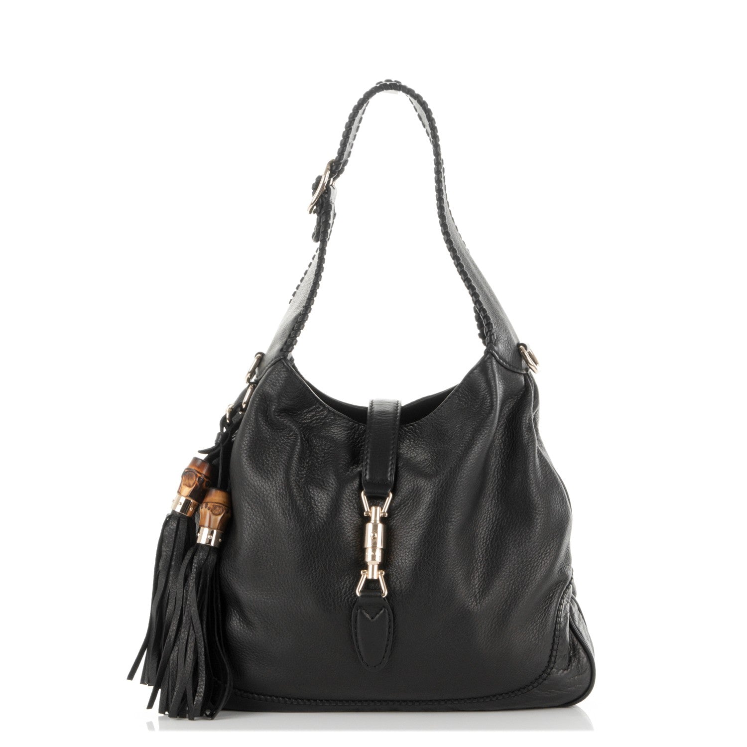 Gucci Soft Deerskin Medium New Jackie Shoulder Bag Black 1 of 7