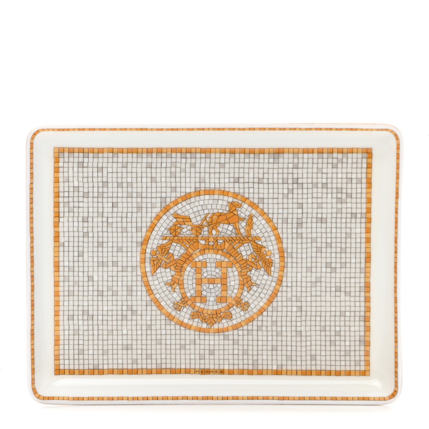Hermes Porcelain Mosaique au 24 Gold Sushi Plate 1 of 6