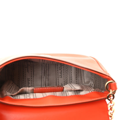 Salvatore Ferragamo Printed Calfskin Gancio Crossbody Bag Orange 5 of 9