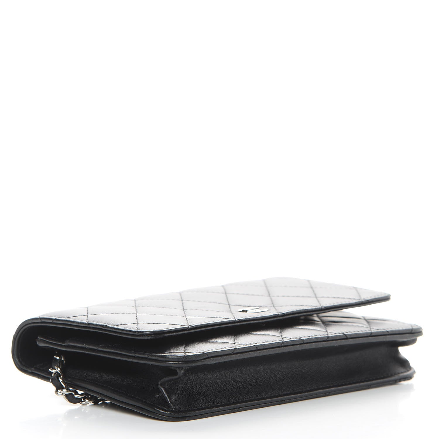 Chanel Lambskin Quilted Wallet On Chain WOC Black 4 of 15
