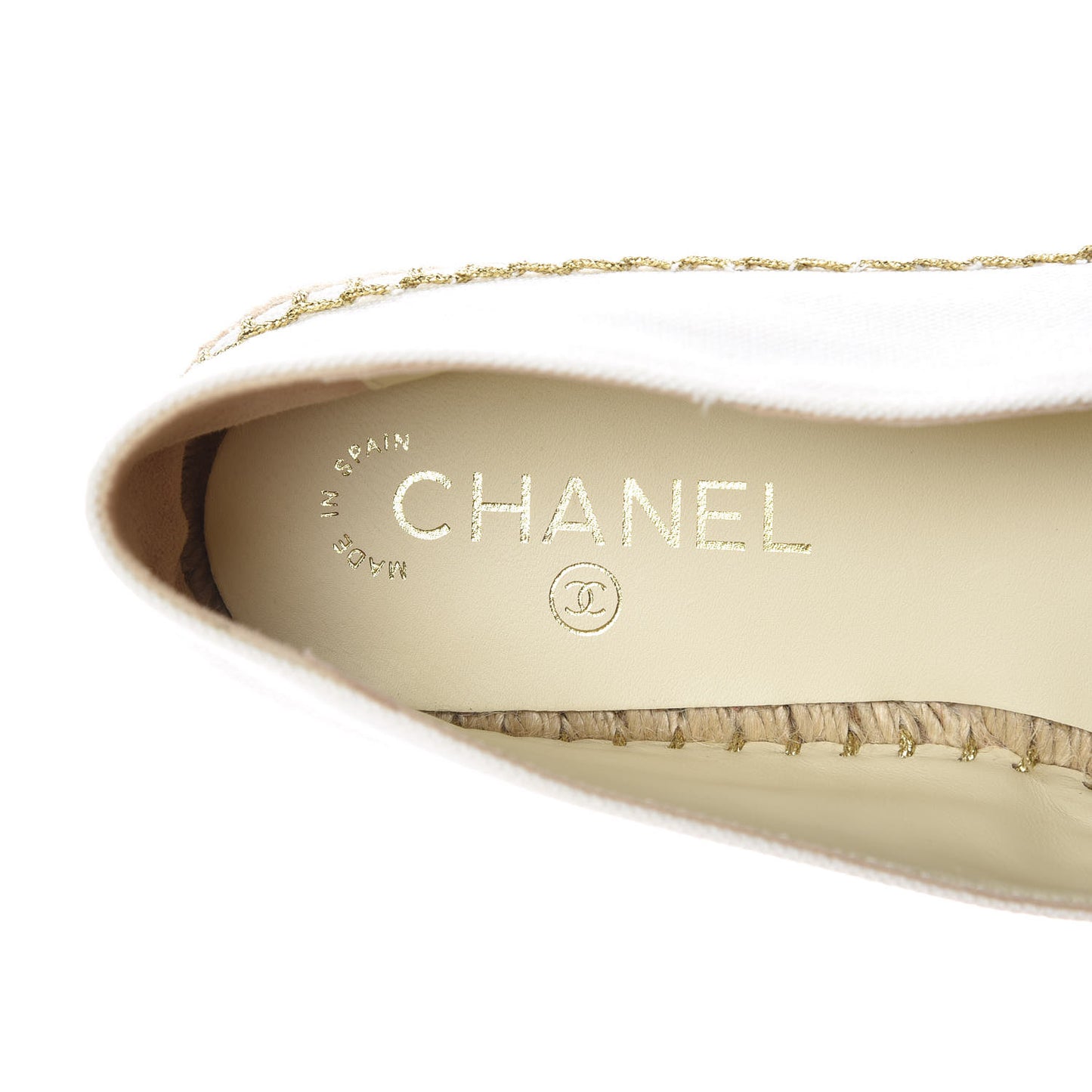Fabric Biarritz CC Espadrilles 41 White Gold