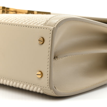 Saint Laurent Canvas Calfskin Mini Classic Monogram Cassandra Top Handle Beige Cream 9 of 15