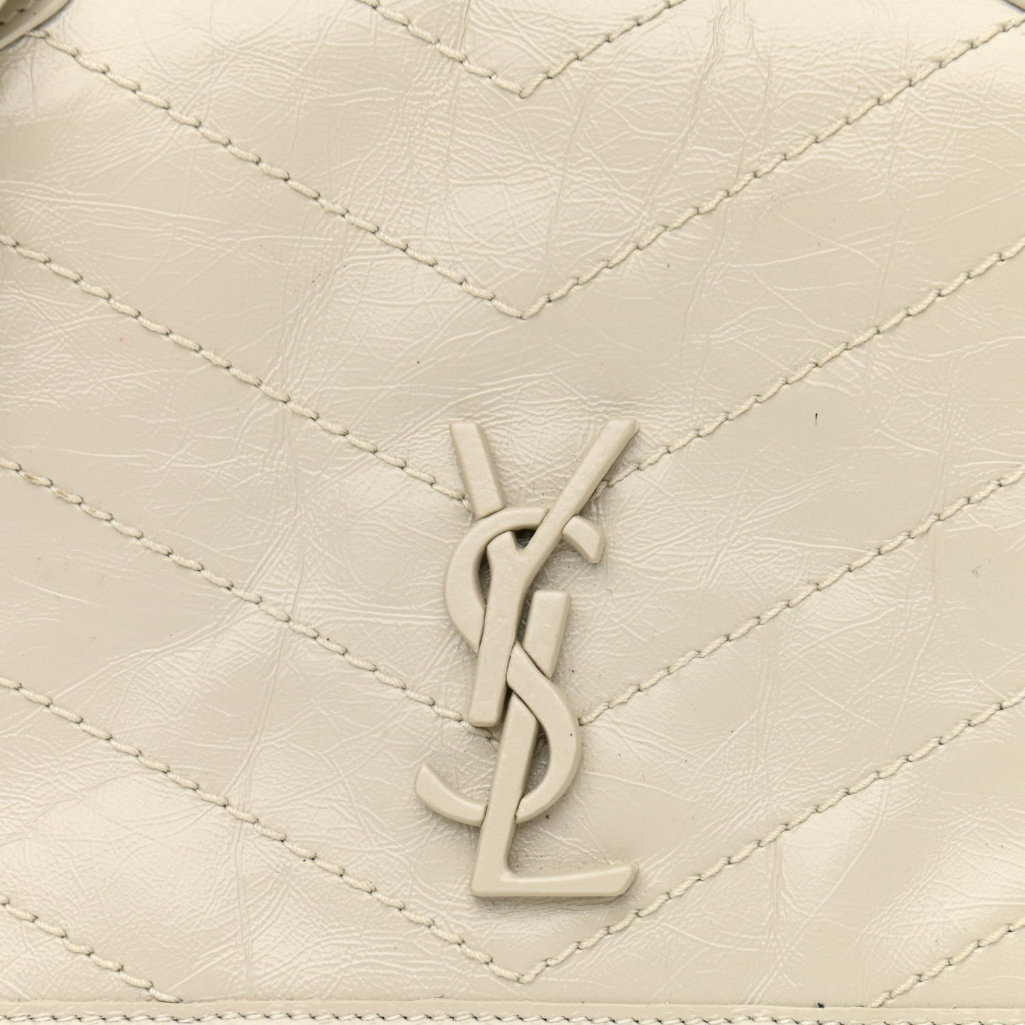 Crinkled Calfskin Matelasse Monogram Niki Chain Wallet Crema Soft