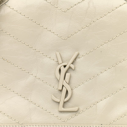 Saint Laurent Crinkled Calfskin Matelasse Monogram Niki Chain Wallet Crema Soft 7 of 9