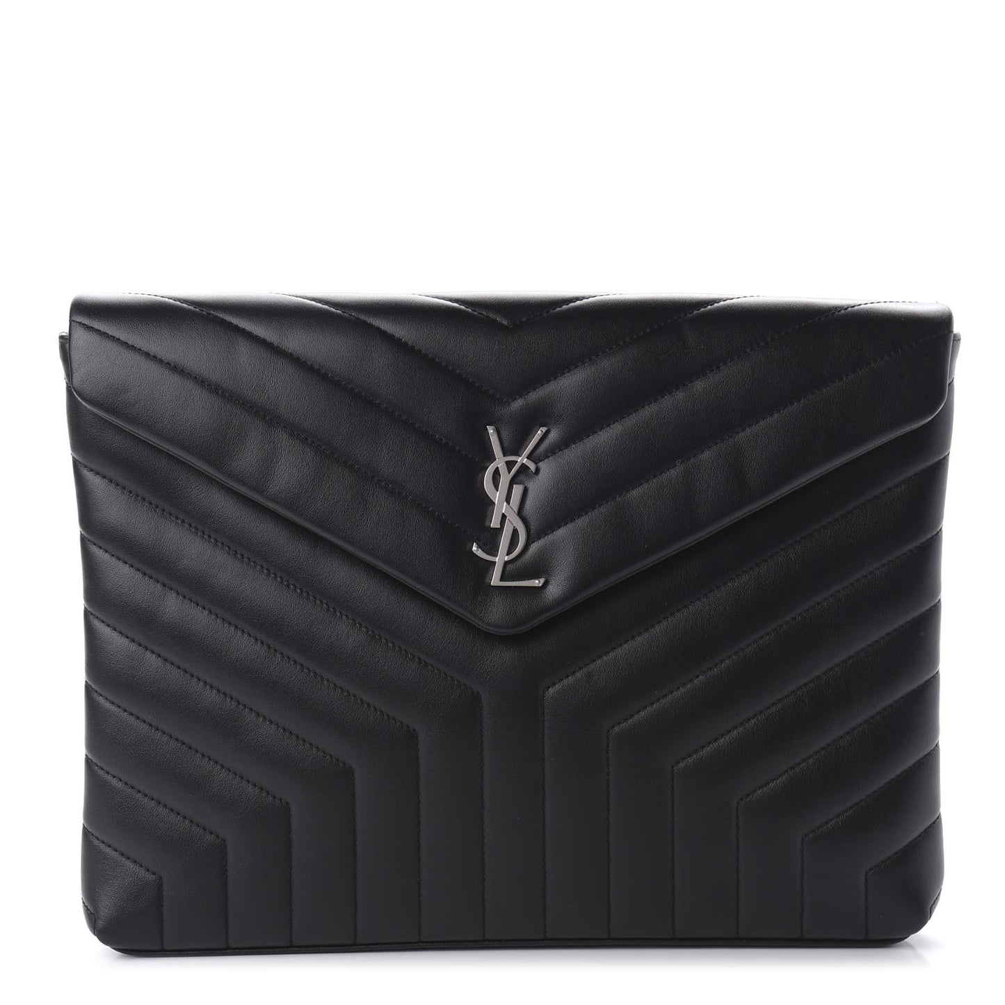 Calfskin Y Quilted Monogram Loulou Document Holder Black