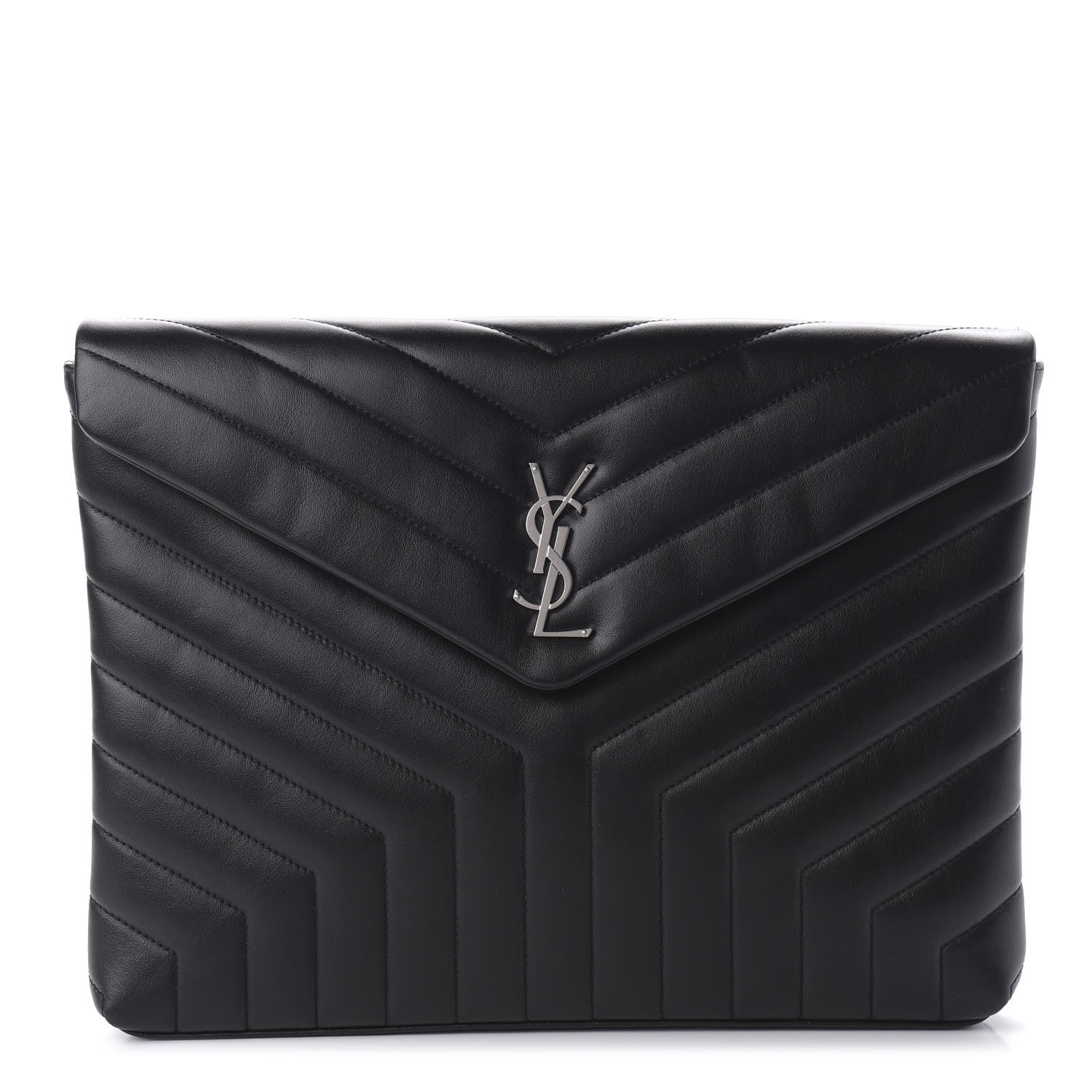 Saint Laurent Calfskin Y Quilted Monogram Loulou Document Holder Black 1 of 9