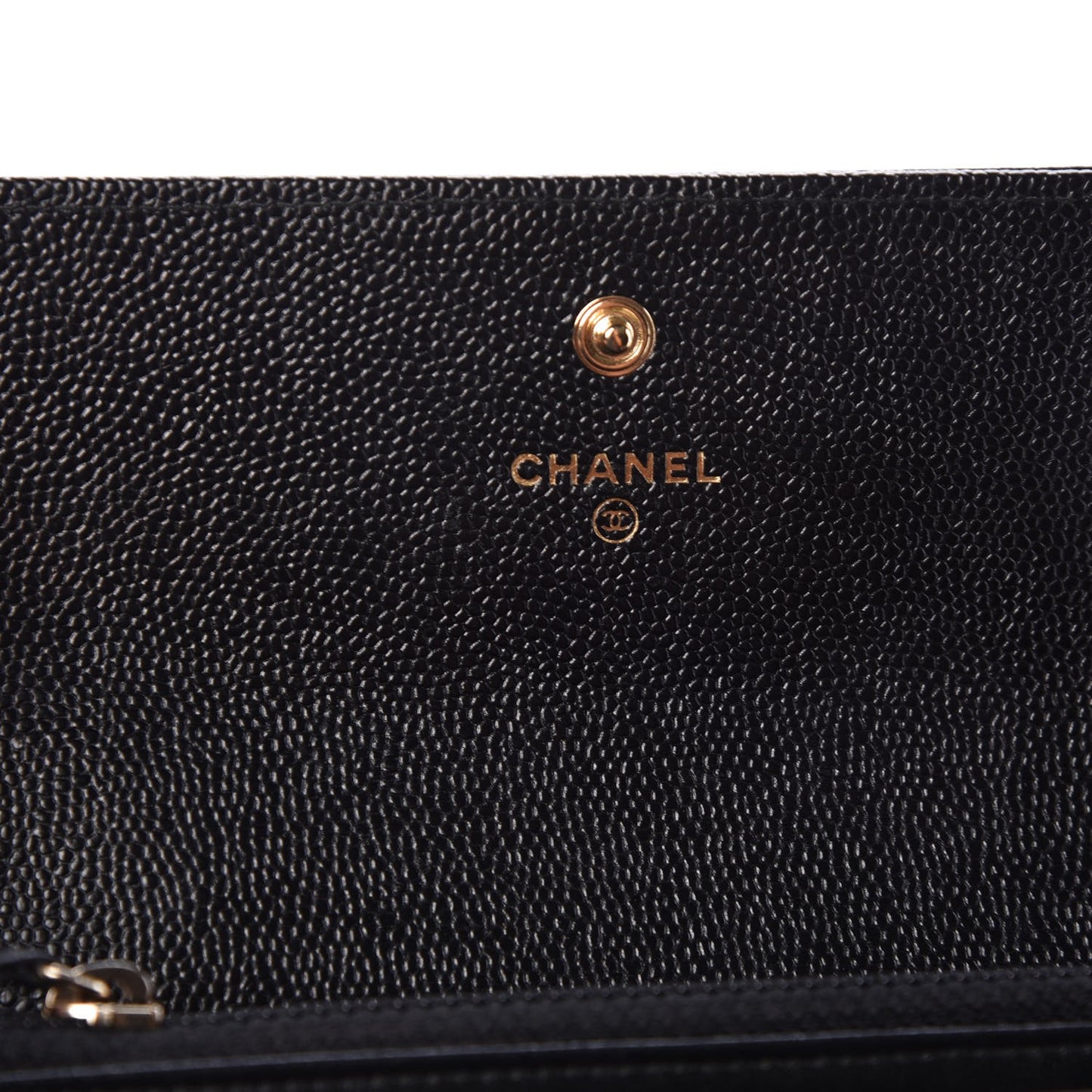 Caviar Chevron Quilted Boy Flap Wallet Black