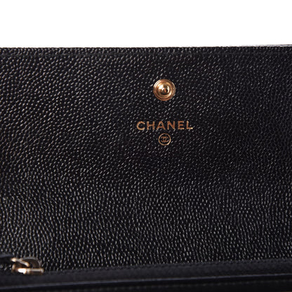 Chanel Caviar Chevron Quilted Boy Flap Wallet Black 6 of 9