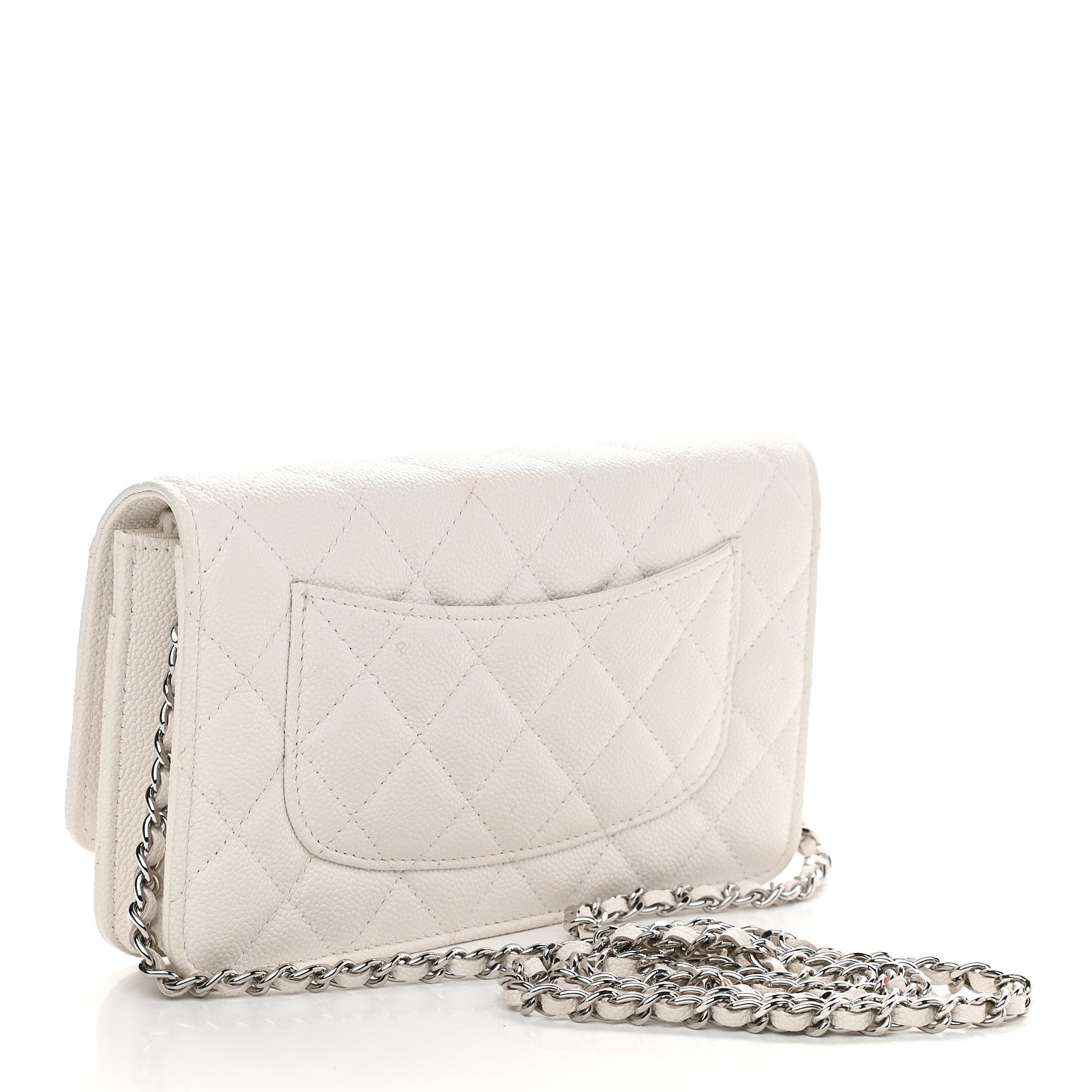 Chanel Caviar Quilted Wallet On Chain WOC White 3 of 10