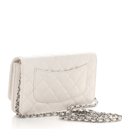 Chanel Caviar Quilted Wallet On Chain WOC White 3 of 10