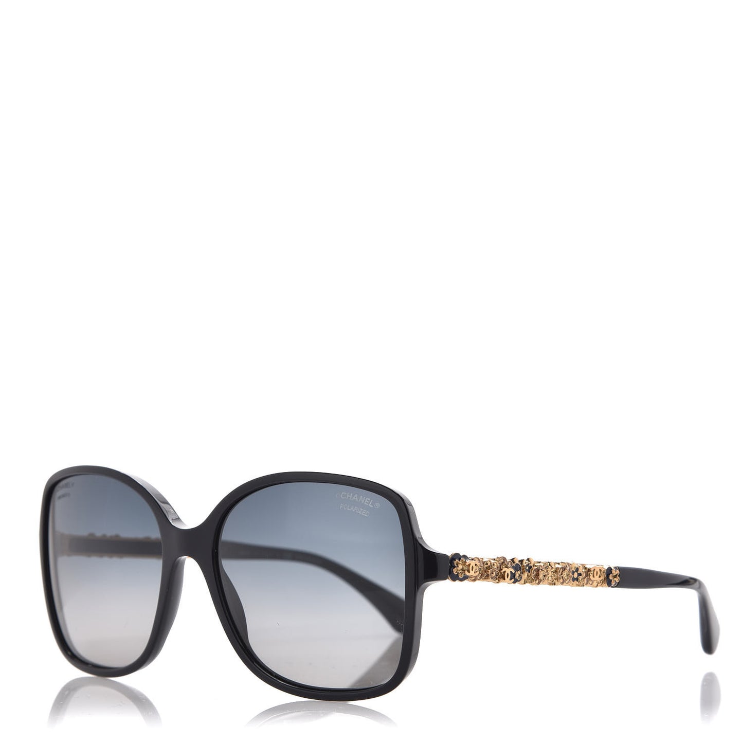Acetate Polarized Bijou Square Sunglasses 5355 Black