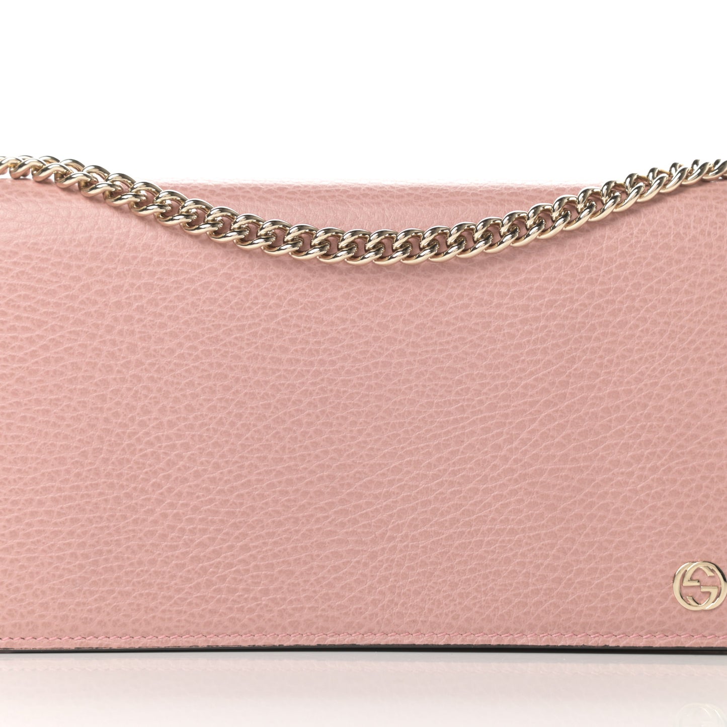 Dollar Calfskin Medium Betty Chain Wallet Soft Pink