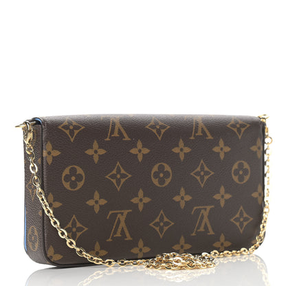 Louis Vuitton Monogram 2021 Christmas Animation China Wall Pochette Felicie Chain Wallet Myosotis Blue 4 of 9