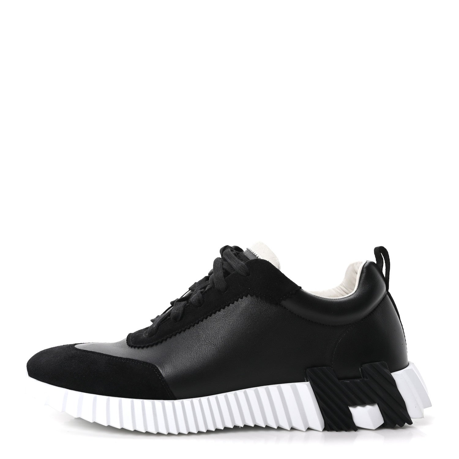 Hermes Goatskin Suede Goatskin Mens Bouncing Sneakers 45 Black 1 of 10