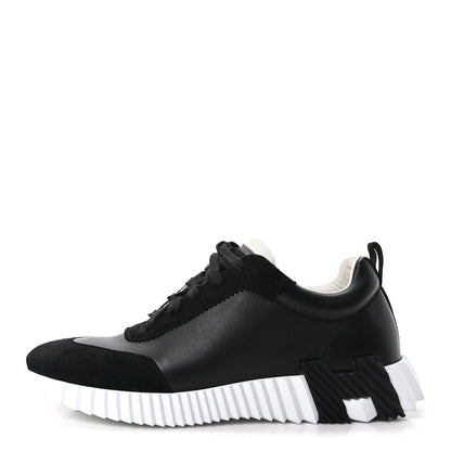 Hermes Goatskin Suede Goatskin Mens Bouncing Sneakers 45 Black 1 of 10