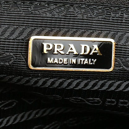 Prada Glossy Calfskin Triangle Medium Bonnie Shoulder Bag Black 6 of 12
