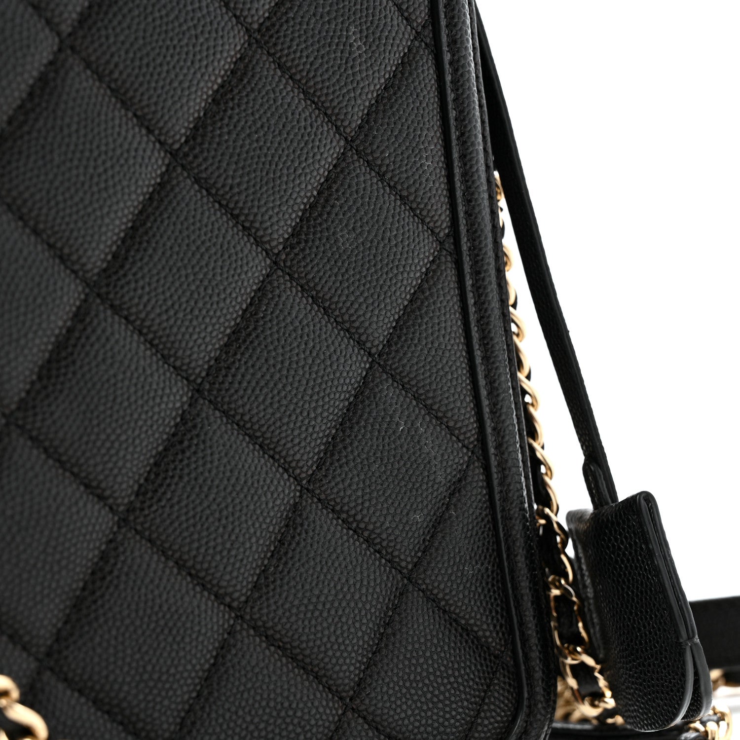 Chanel Caviar Quilted CC North South Filigree Vanity Case Black 11 of 13