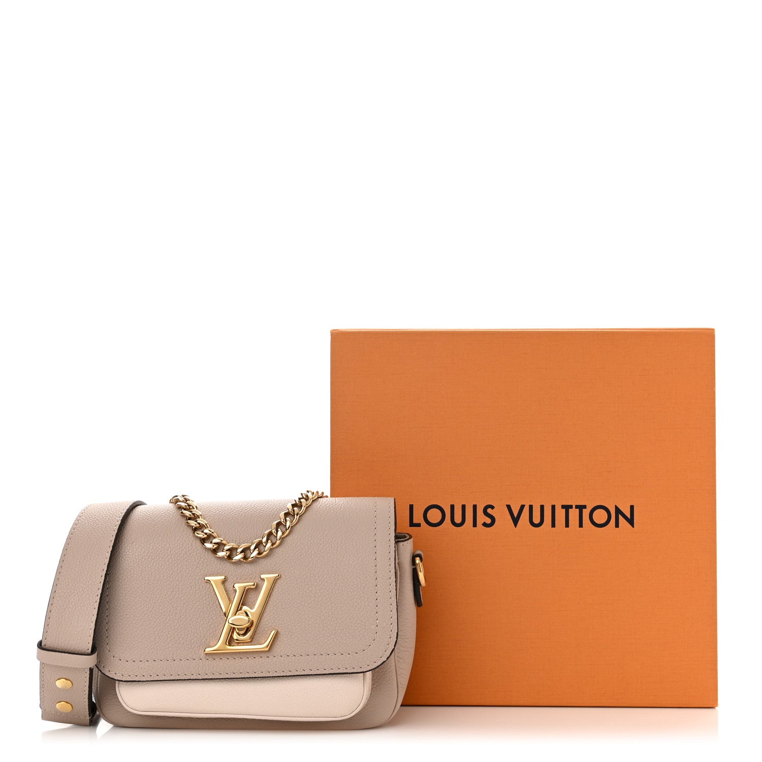 Louis Vuitton Grained Calfskin Lockme Tender Greige 12 of 12