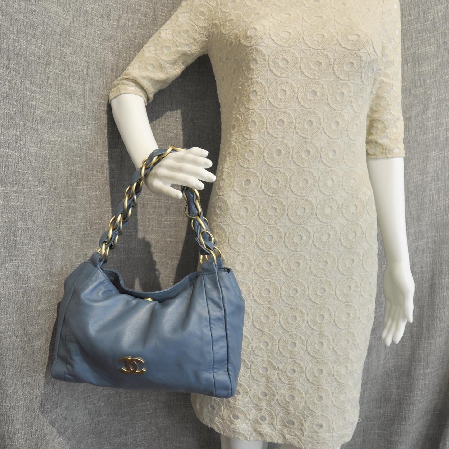 Lambskin Small Olsen Shoulder Bag Turquoise