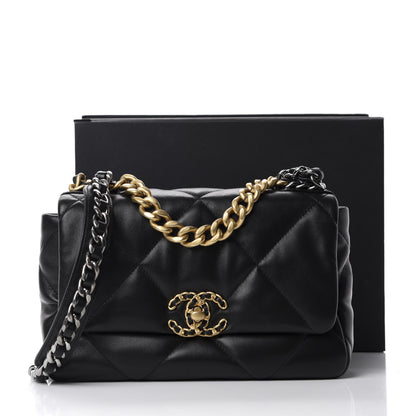 Chanel Lambskin Quilted Medium 19 Flap Black 11 of 11