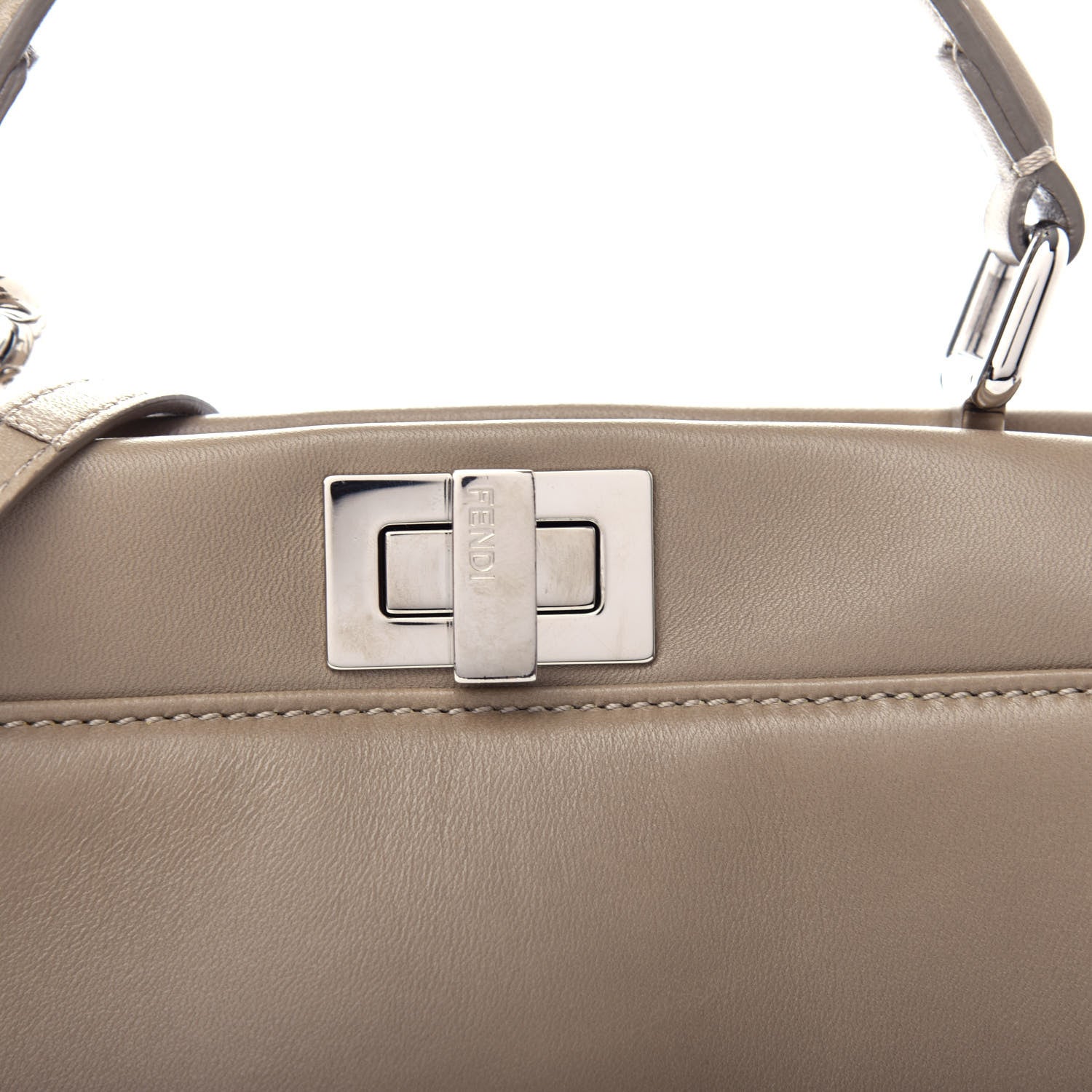 Fendi Nappa Mini Peekaboo Iconic Satchel Tortora 11 of 11