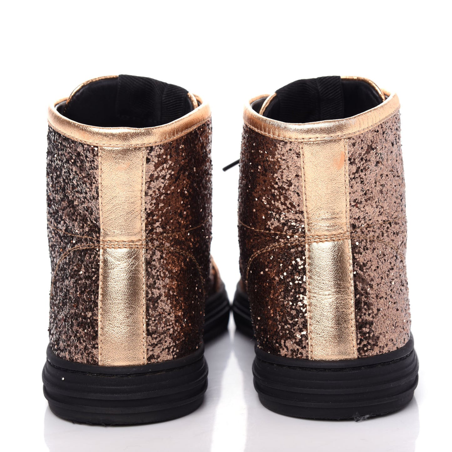Nappa Glitter Galactica High Top Sneakers 38 Copper