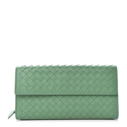 Bottega Veneta Nappa Intrecciato Continental Flap Wallet Mint Green 1 of 9