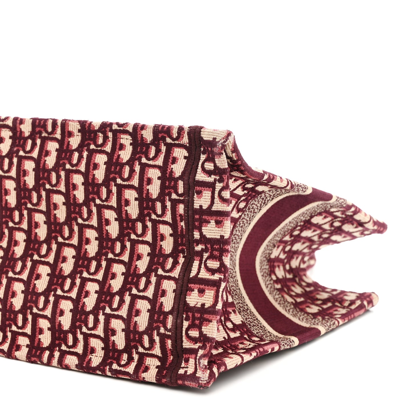 Oblique Medium Book Tote Burgundy Multicolor