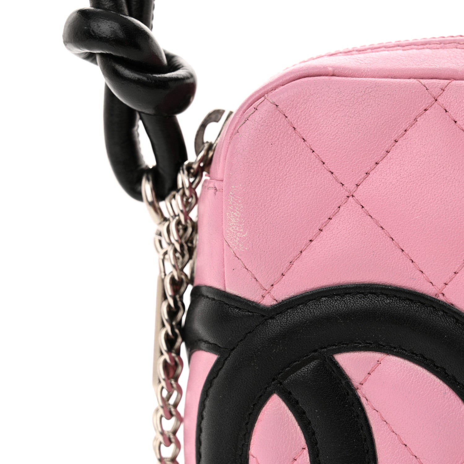 Chanel Calfskin Quilted Cambon Pochette Pink Black 13 of 13